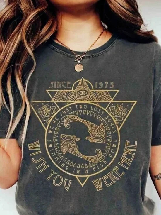 Wish you were here oversized Shirt, Rock Festival tee, trendy gifts, Band tee - Picture 2 of 4